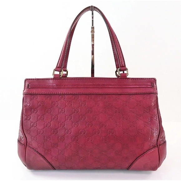 Gucci Burgundy Embossed Shoulder Bag - Picture 2 of 13